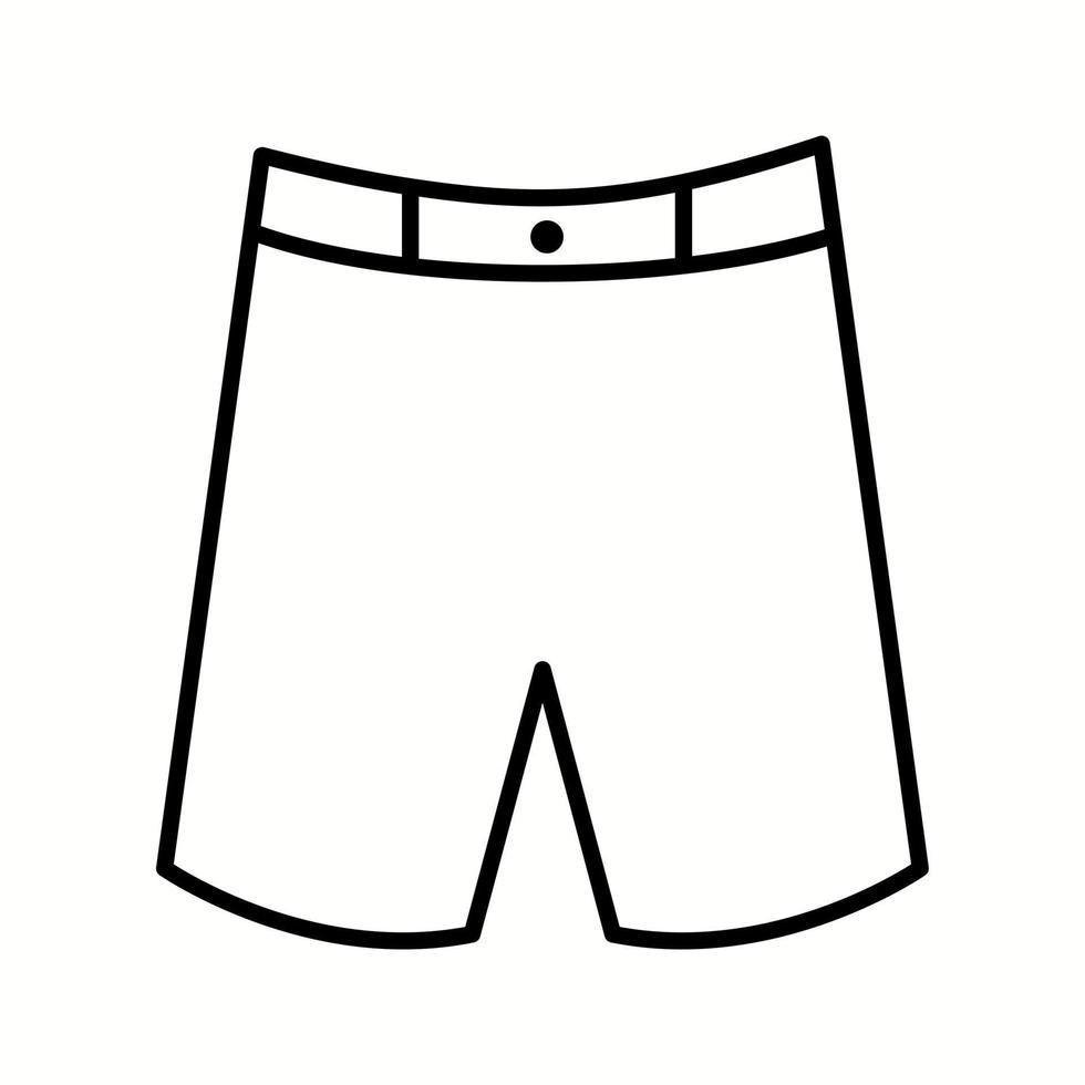 icono de línea de vector de pantalones cortos únicos