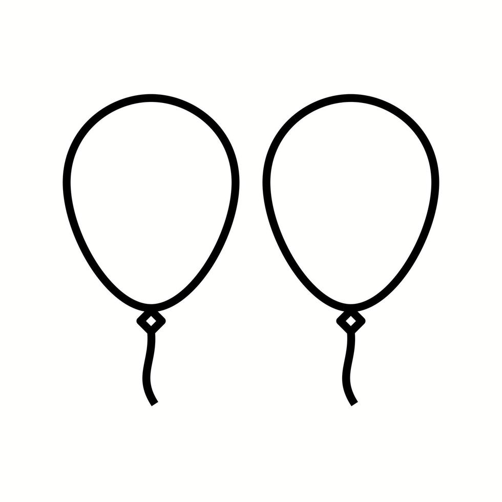 Unique balloons Vector Line Icon