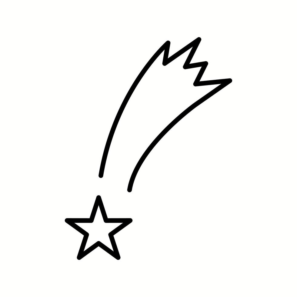 icono de línea de vector de caída de estrella única