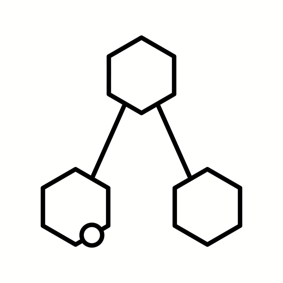 icono de línea de vector de estructura química única ii