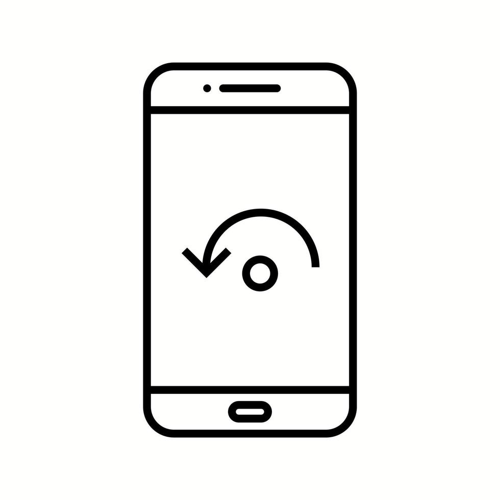 Unique Restart Phone Vector Line Icon