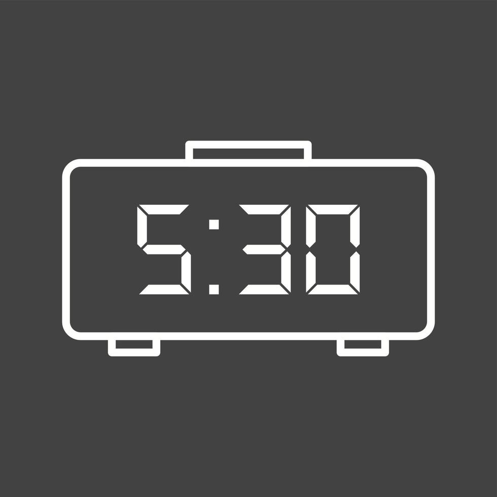 Unique Digital Clock Line Vector Icon