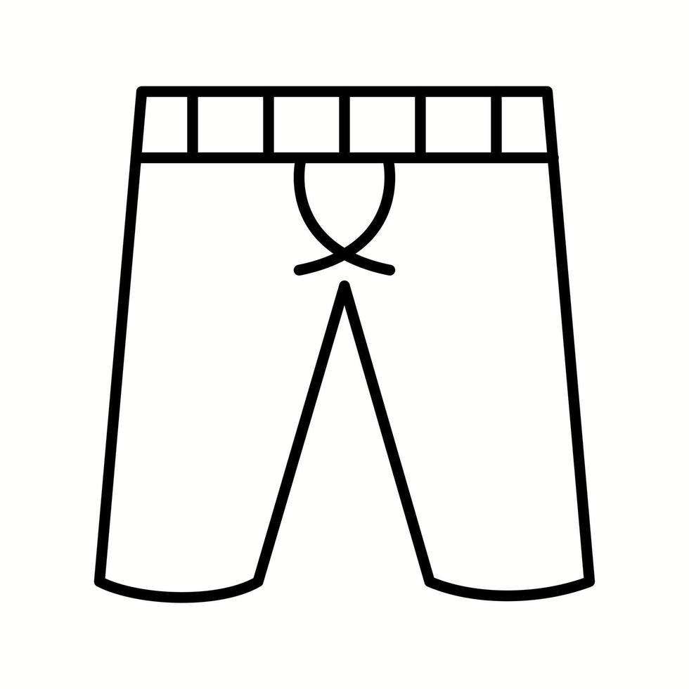 icono de línea de vector de pantalones cortos únicos