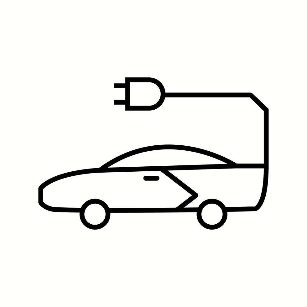 icono de línea de vector de coche único