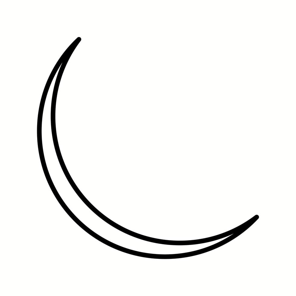 Unique New Moon Vector Line Icon