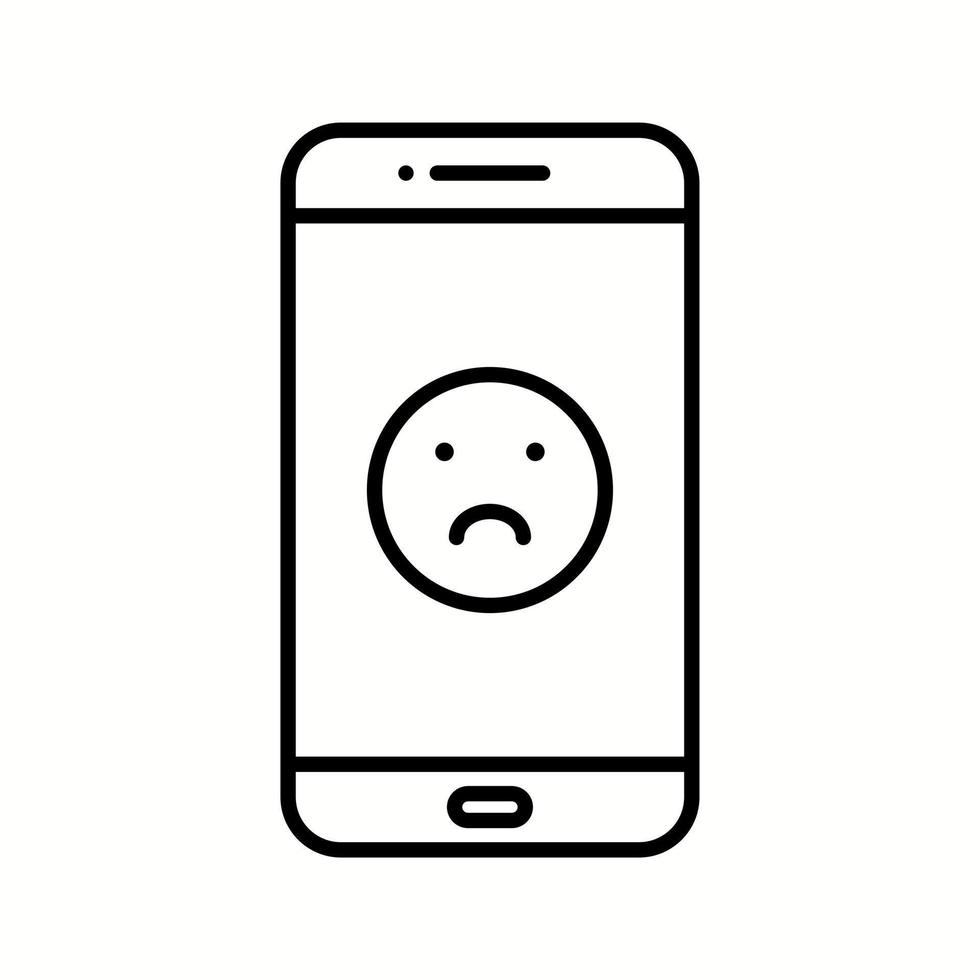 Unique Sad Face Vector Line Icon