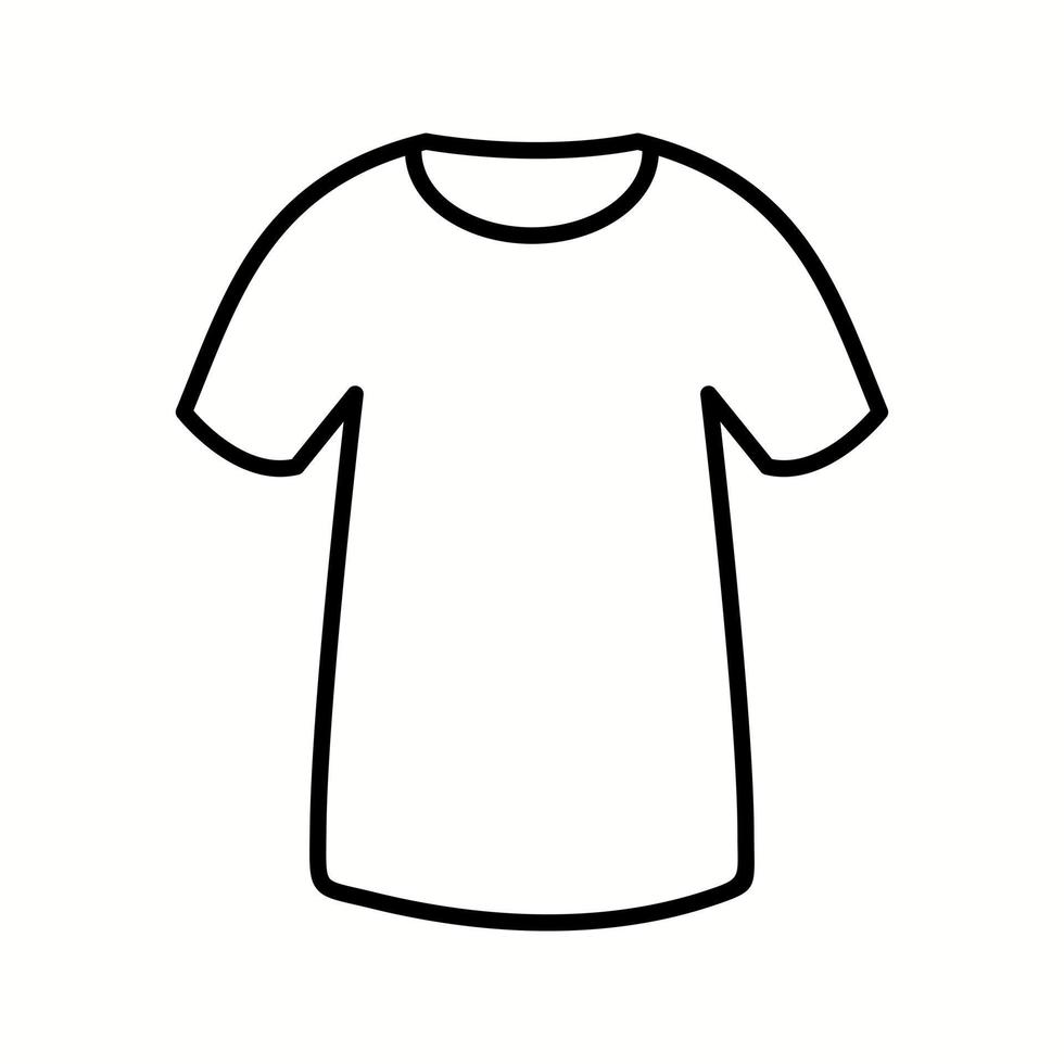 icono de línea de vector de camiseta única