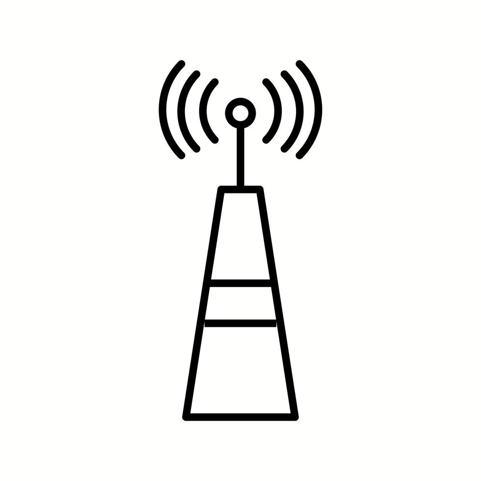 Unique Signal Tower Vector Line Icon