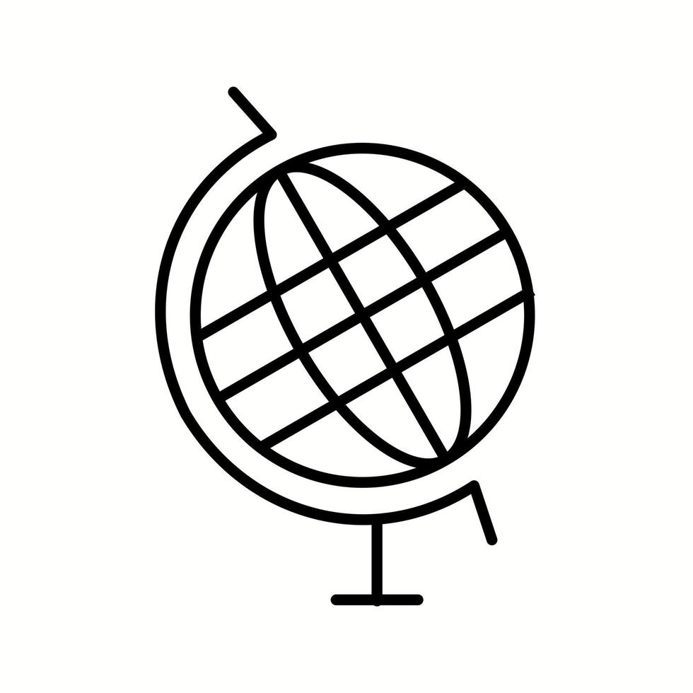 icono de línea de vector de globo único