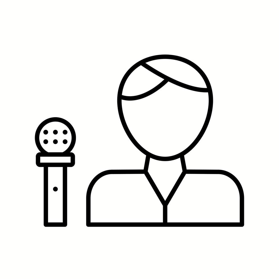 Unique Male Anchors Vector Line Icon