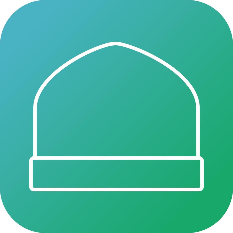 Unique Knitted Cap Vector Line Icon