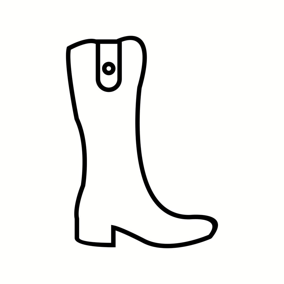 Unique Long boot Vector Line Icon