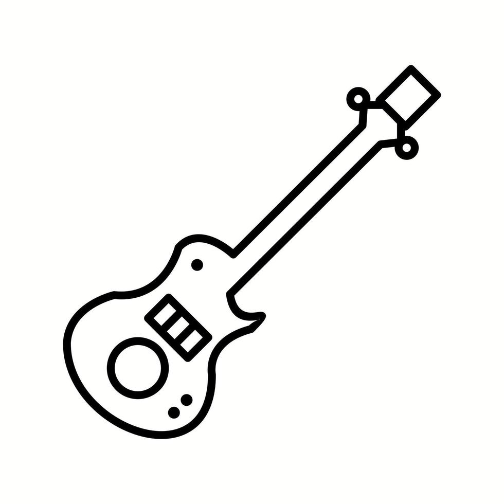 Unique Electric Guitar Vector Line Icon