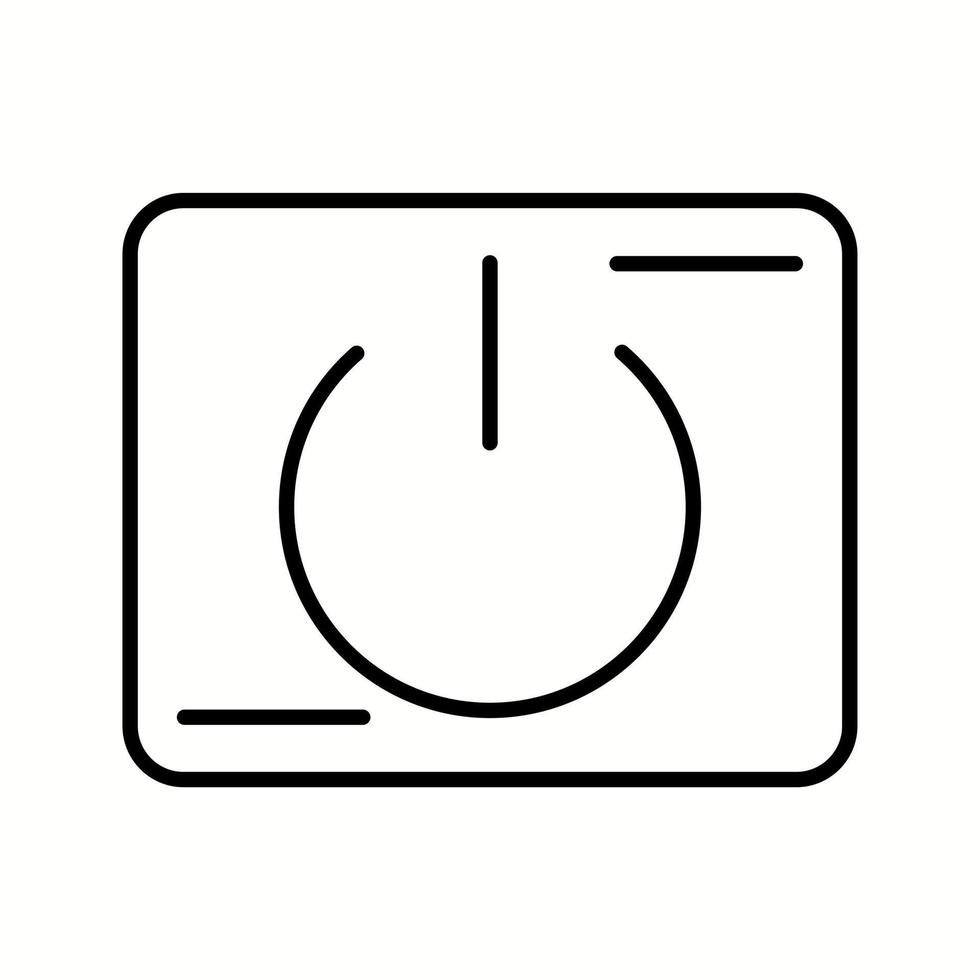 icono de línea de vector de botón de encendido único