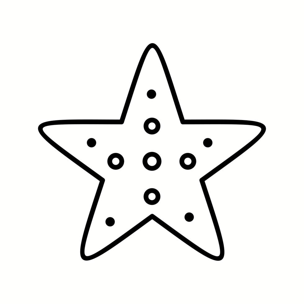 Unique Starfish Vector Line Icon