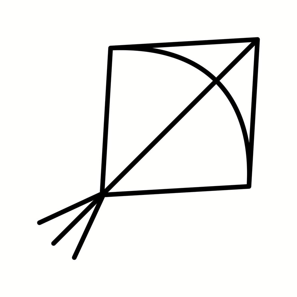 Unique Kite  Vector Line Icon