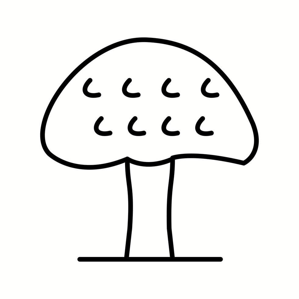Unique Mushroom Vector Line Icon