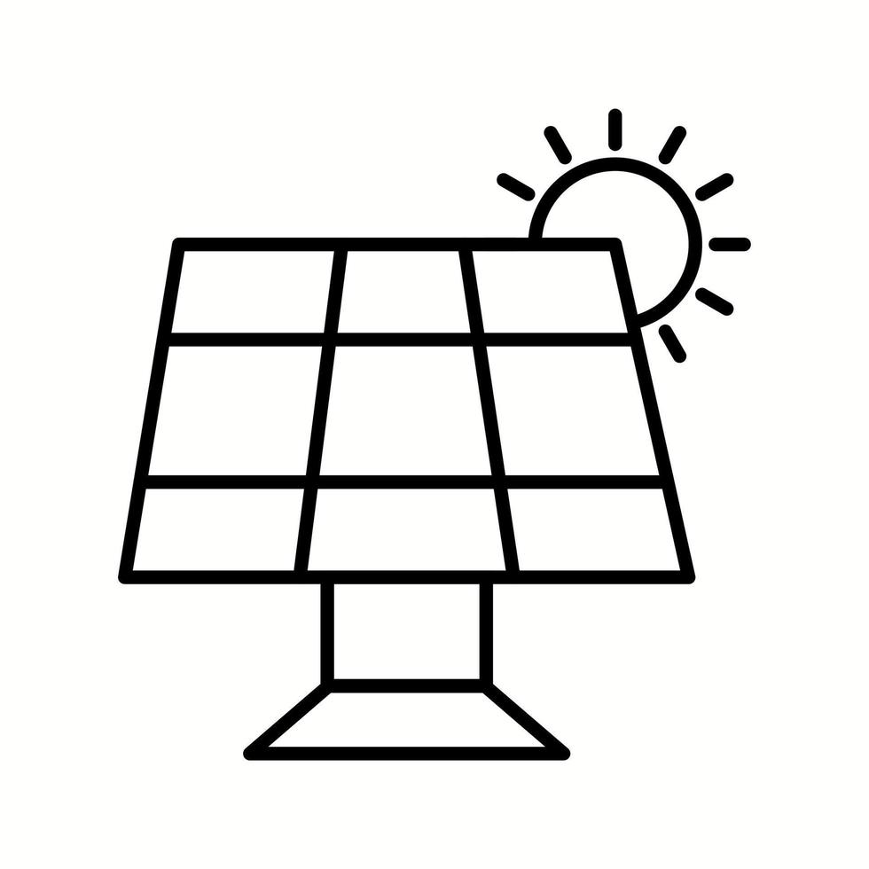 Unique Solar Panel Vector Line Icon