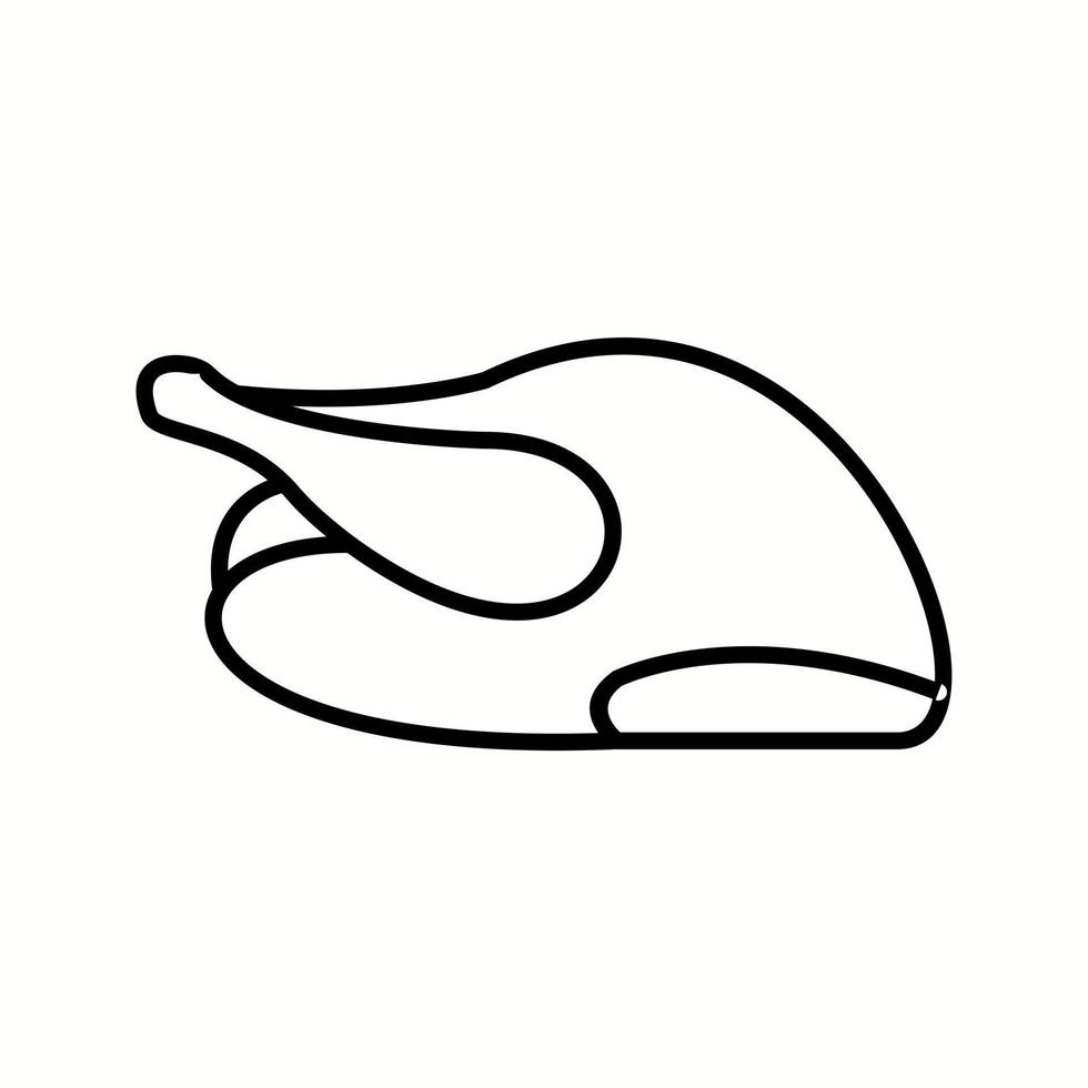 Unique Roasted Chicken Vector Line Icon