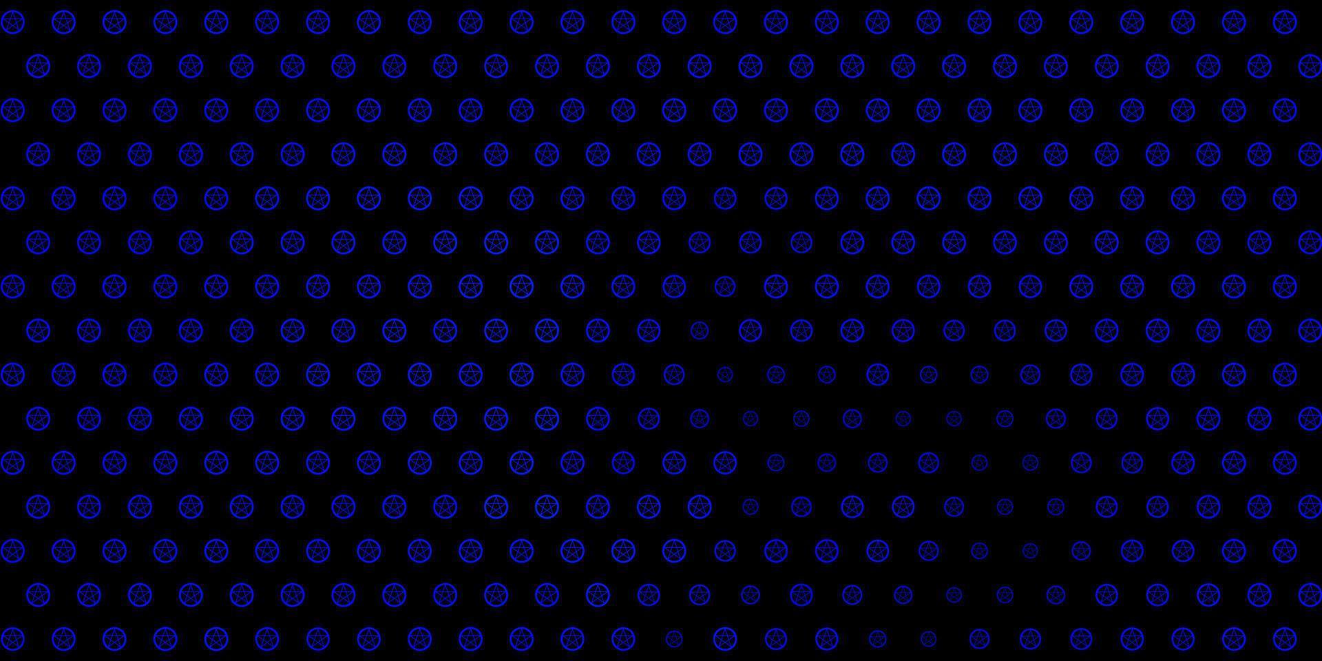 Dark BLUE vector background with occult symbols.