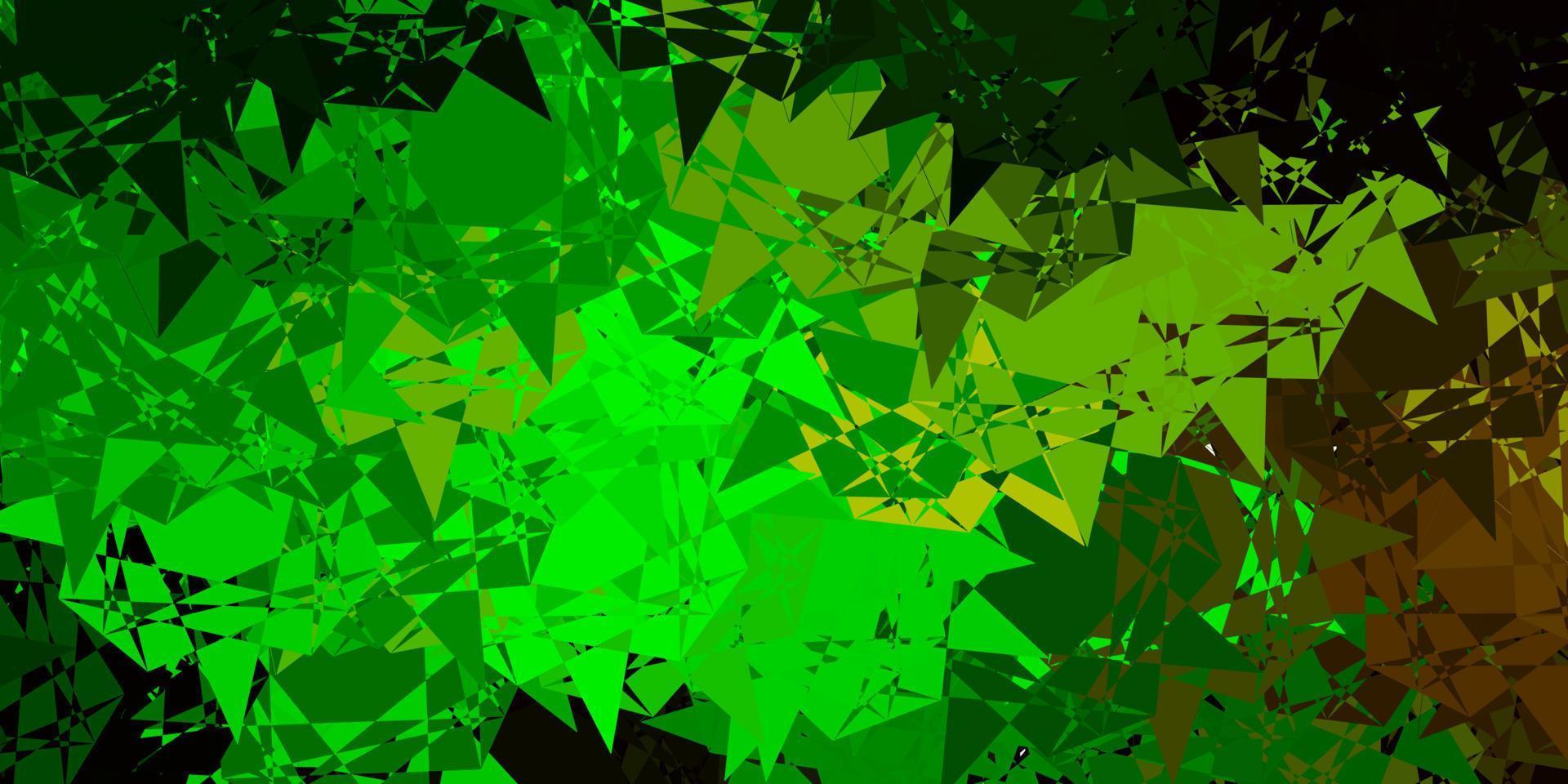 Dark Green vector texture with random triangles.