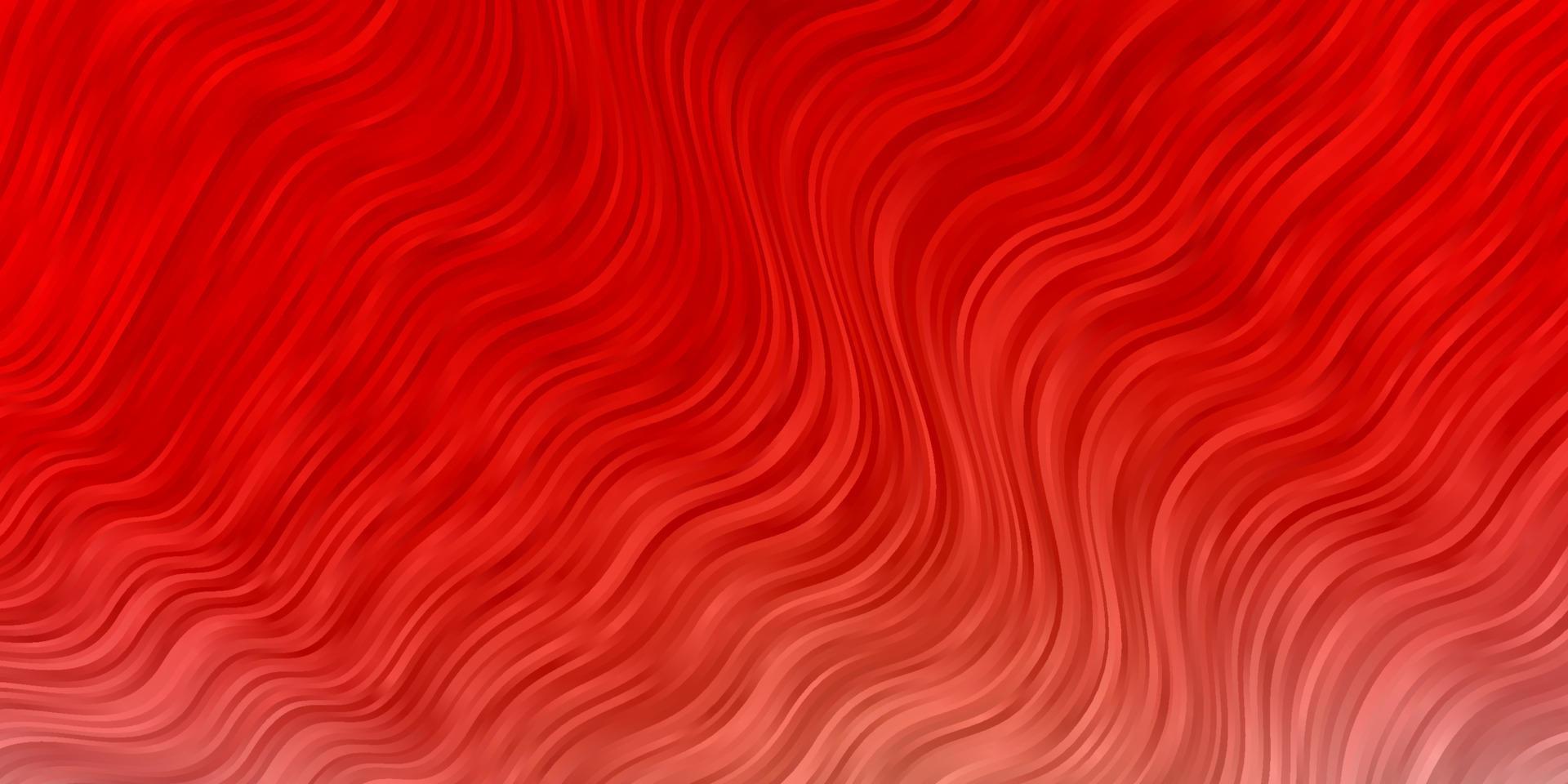 Light Red vector background with curved lines.