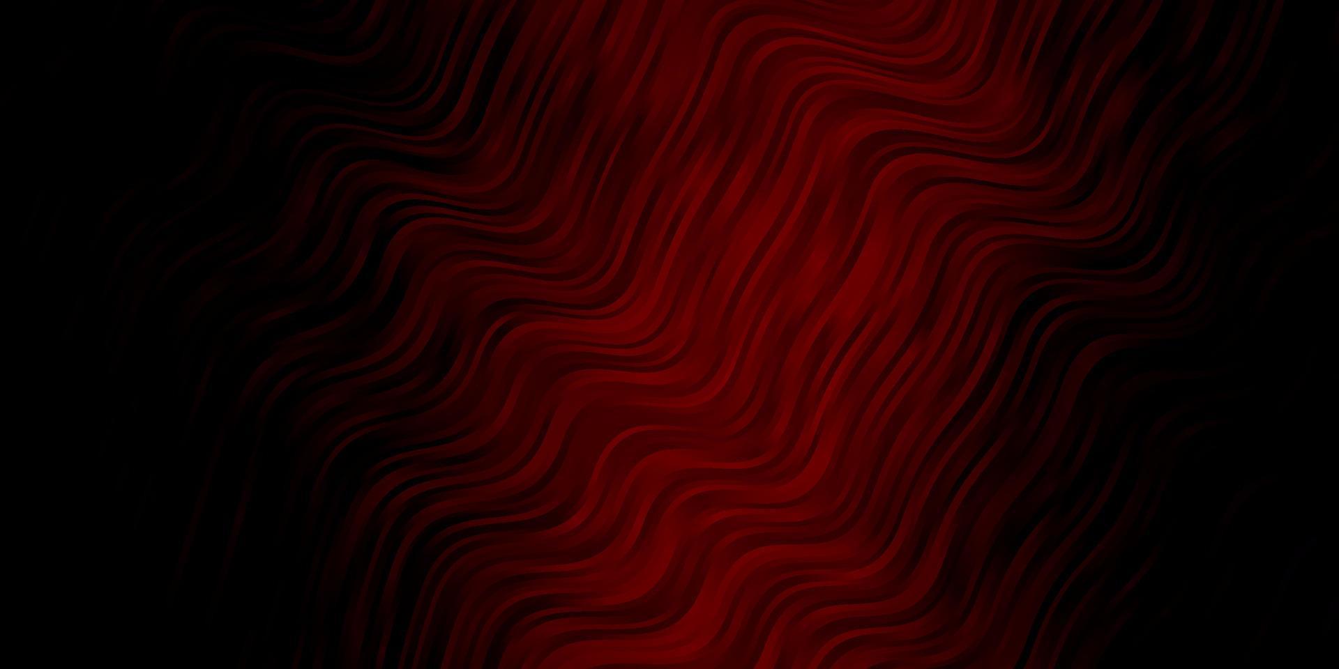 Dark Red vector background with bent lines.