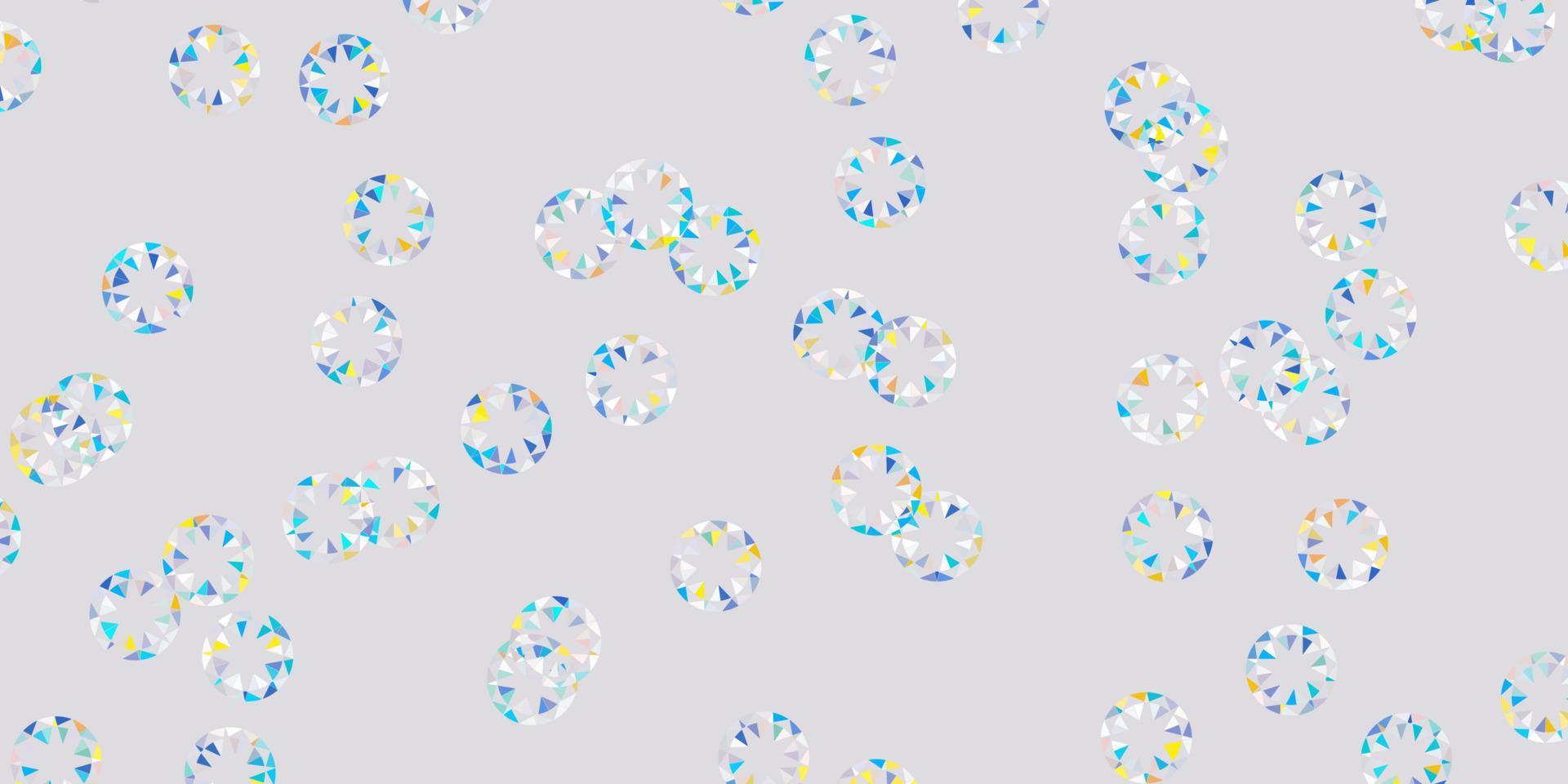 Light blue, yellow vector background with spots.