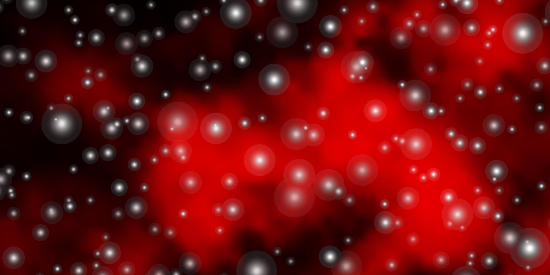 Fondo de vector rojo oscuro con estrellas de colores.