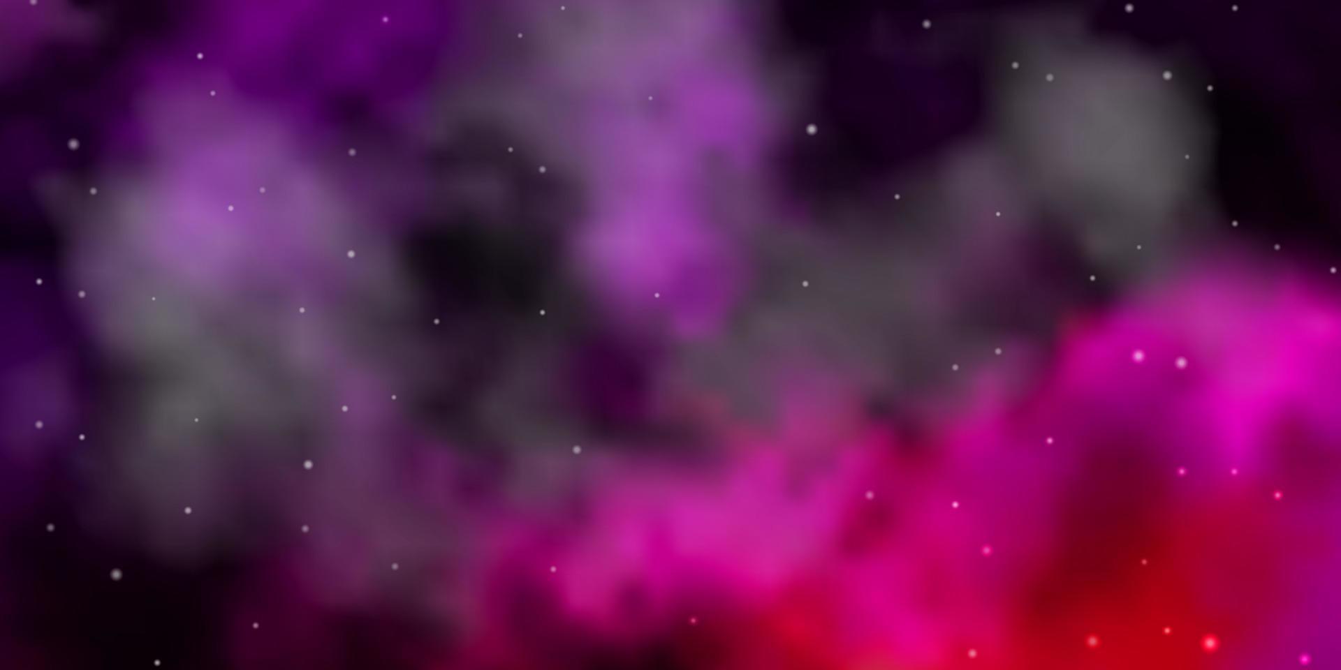 Dark Purple, Pink vector pattern with abstract stars.