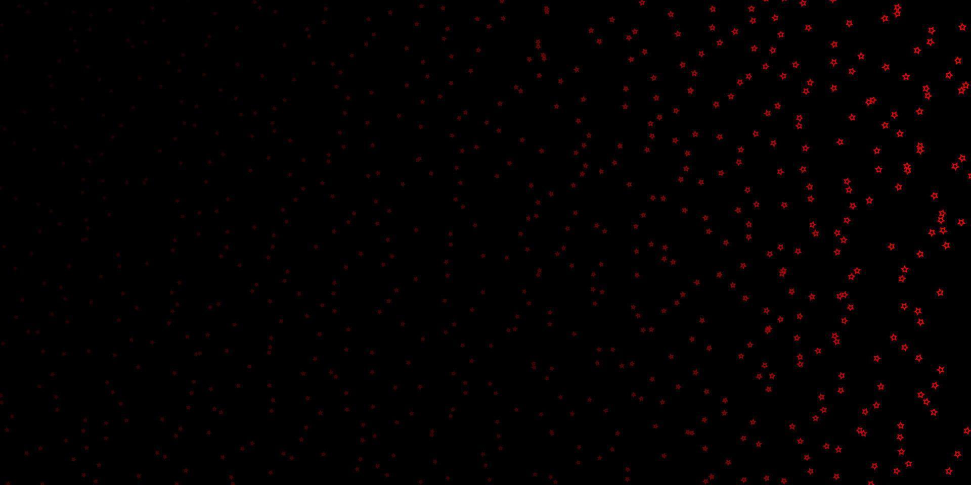 Dark Red vector background with colorful stars.