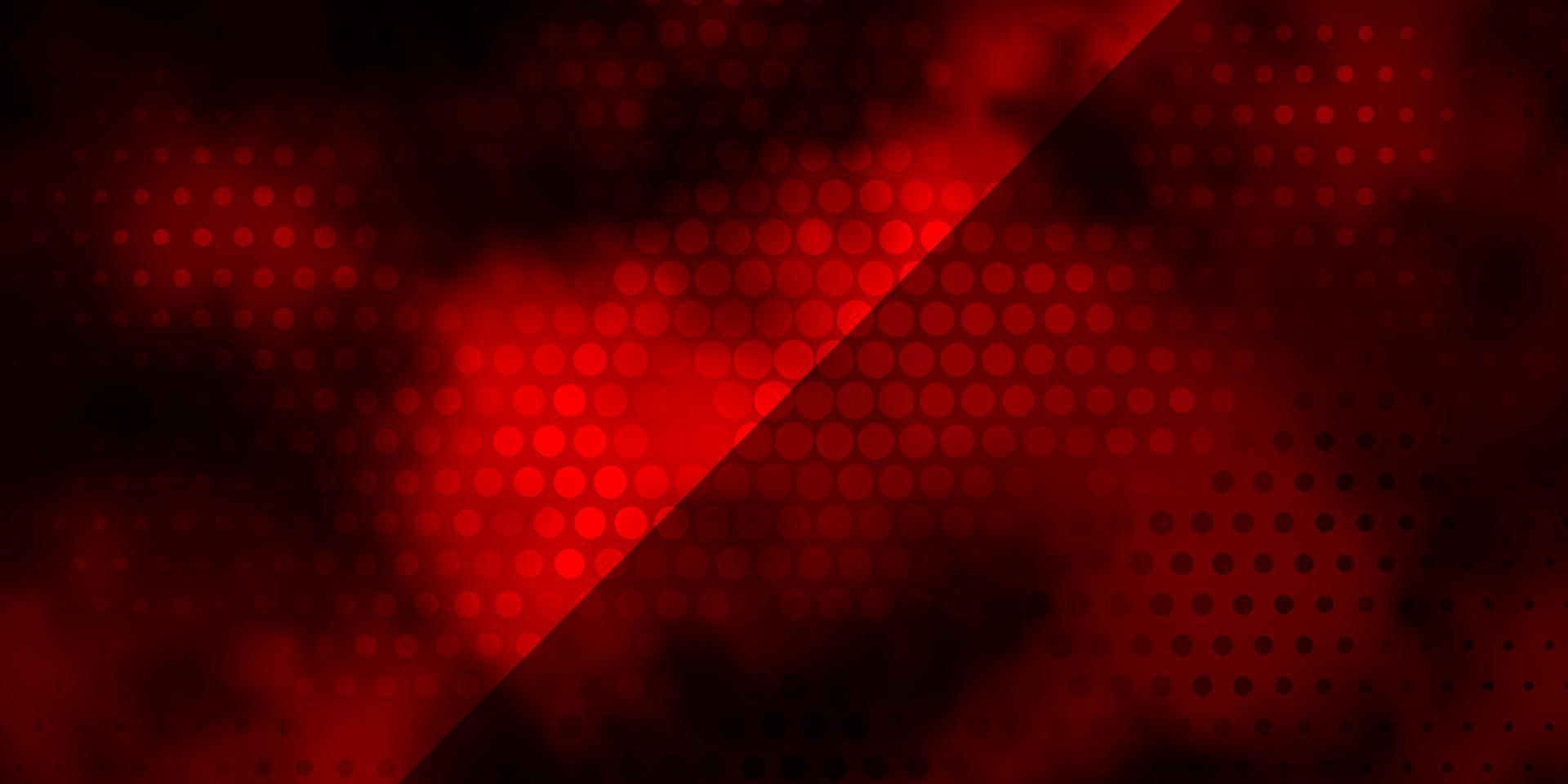 Dark Red vector background with circles.