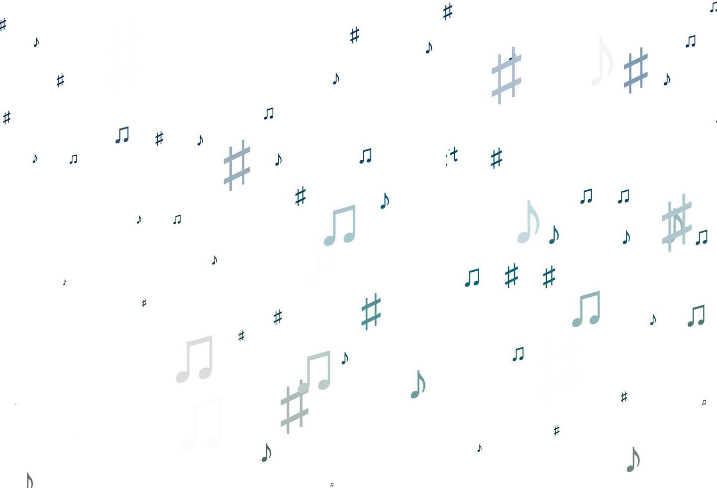Light Blue, Green vector template with musical symbols.