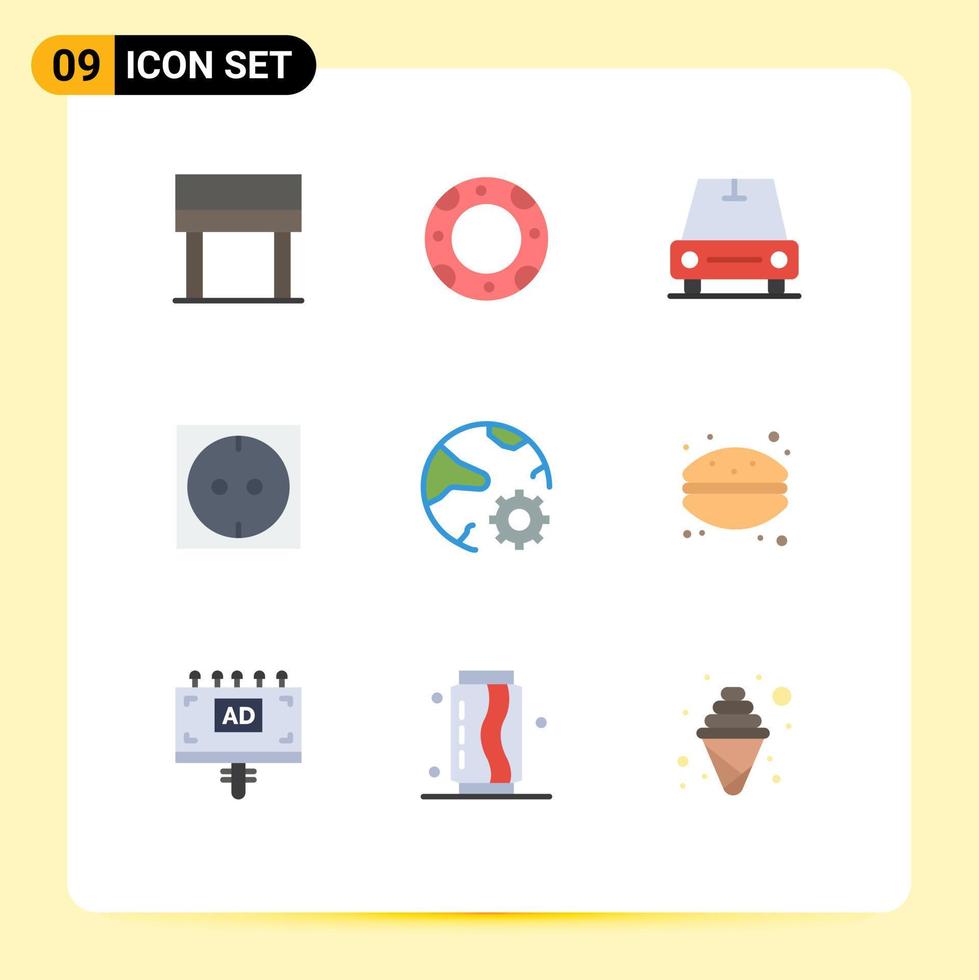 paquete de iconos de vector de stock de 9 signos y símbolos de línea para elementos de diseño de vector editables globales de red de van en línea de postre