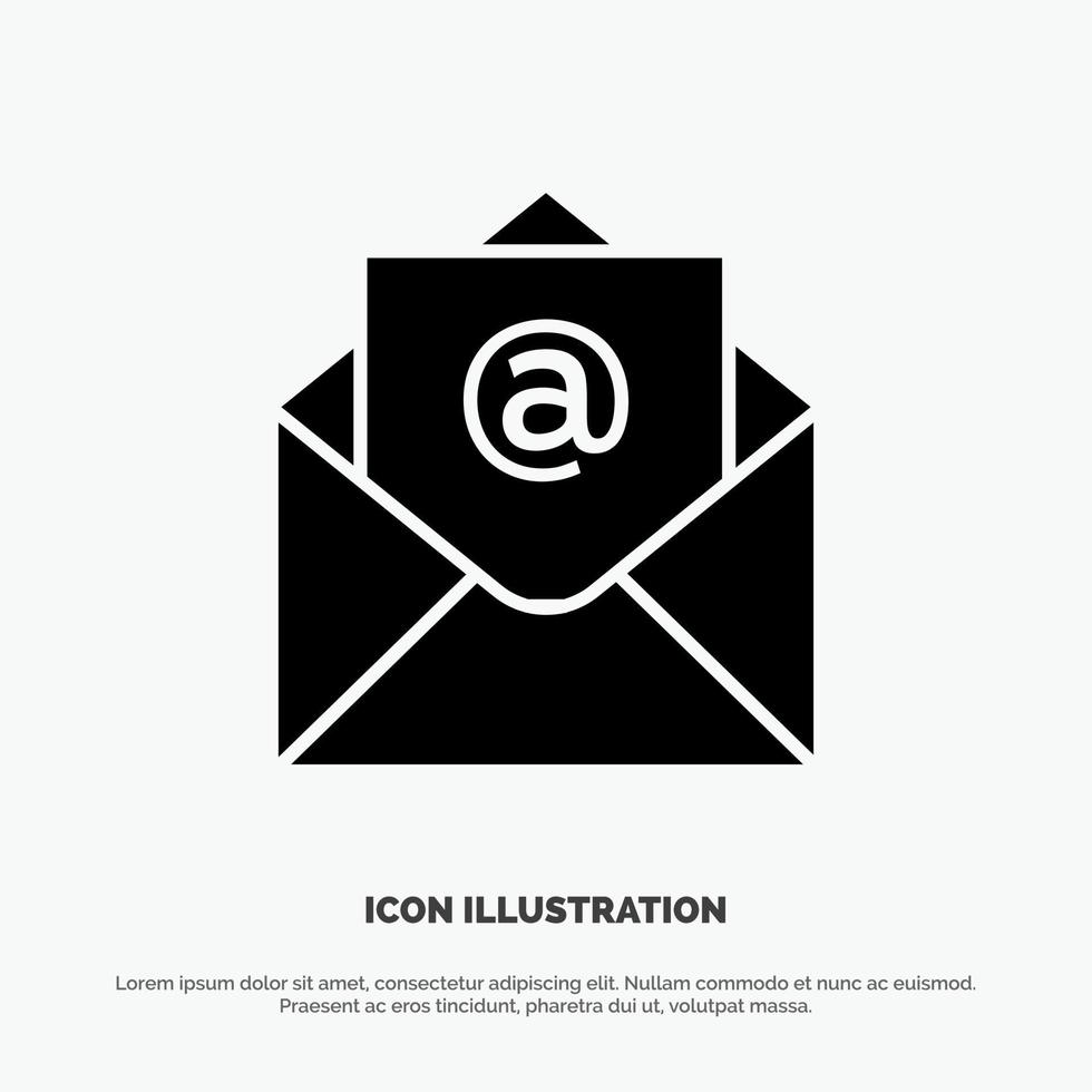 Email Mail Open solid Glyph Icon vector