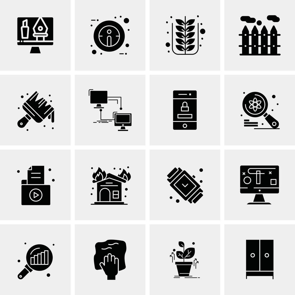 16 iconos universales de negocios vector ilustración de icono creativo para usar en proyectos relacionados con la web y dispositivos móviles