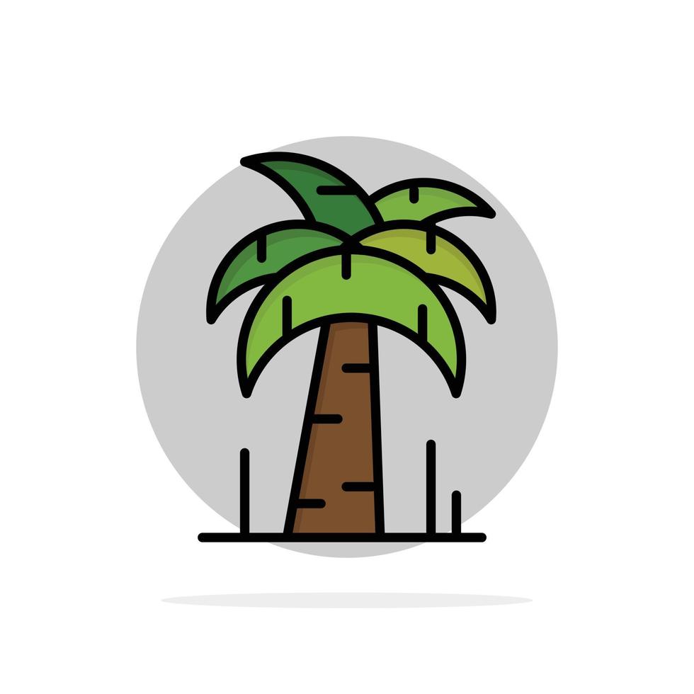 Palm Tree Brazil Abstract Circle Background Flat color Icon vector