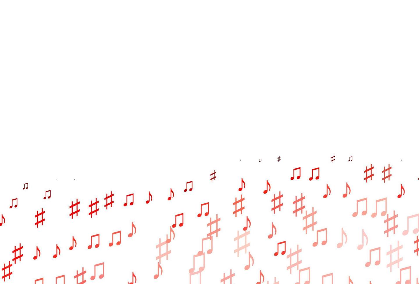 patrón de vector rojo claro con elementos de la música.
