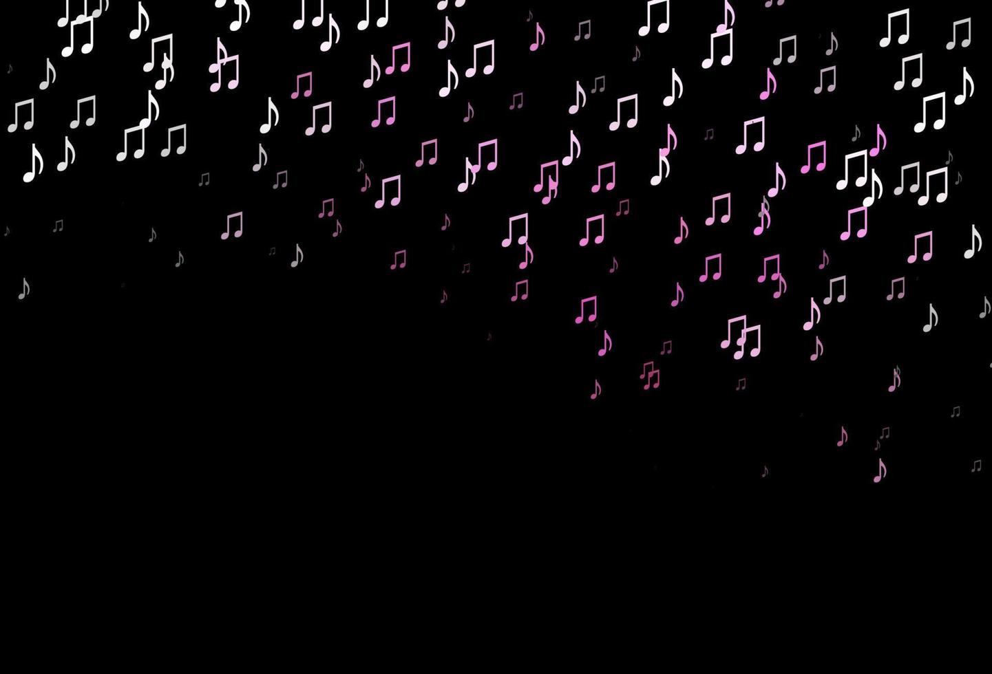 Dark Pink, Green vector texture with musical notes.