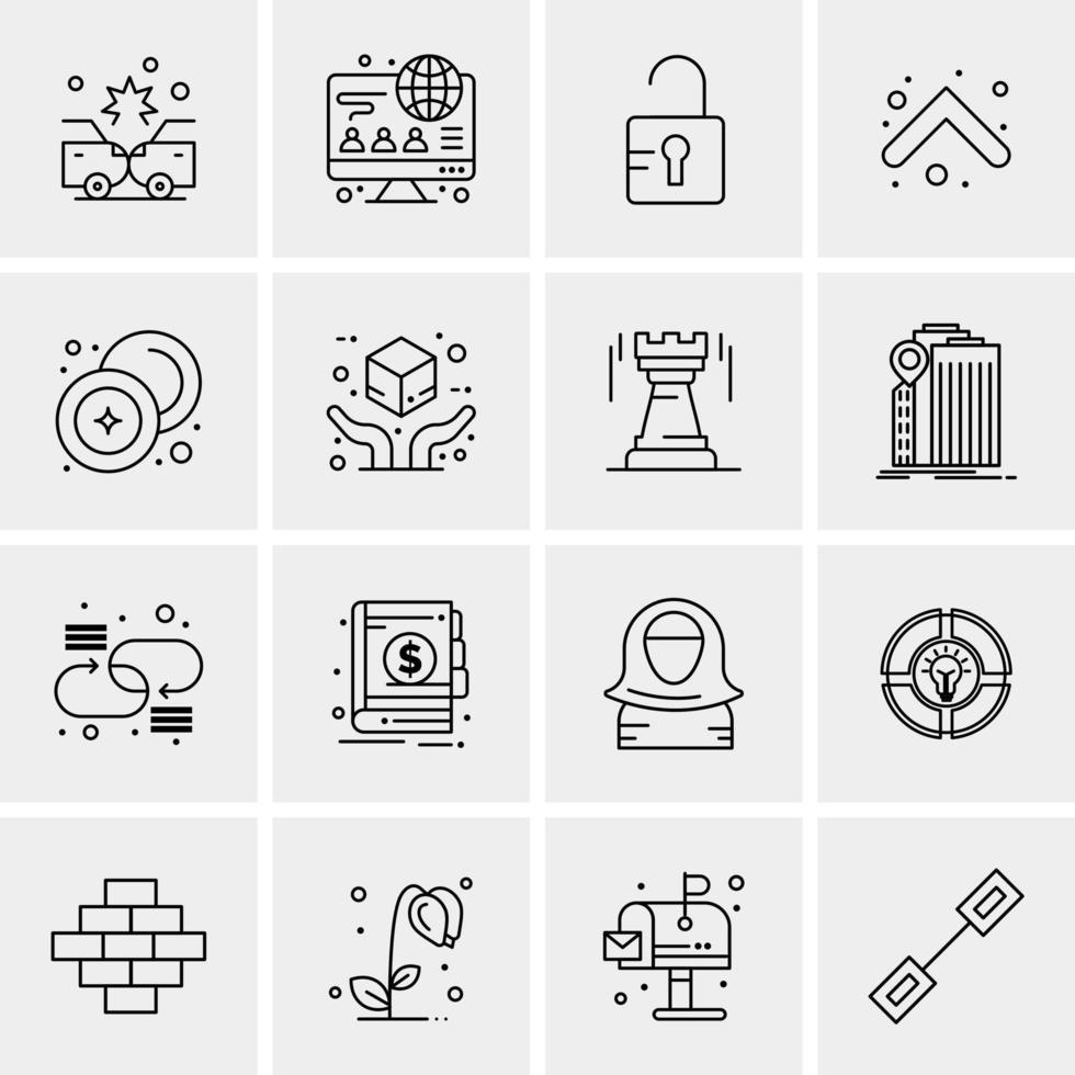 16 iconos de negocios universales vector ilustración de icono creativo para usar en proyectos relacionados con la web y dispositivos móviles