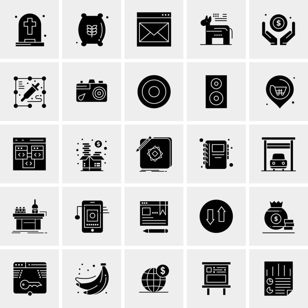 25 iconos de negocios universales vector ilustración de icono creativo para usar en proyectos relacionados con la web y dispositivos móviles