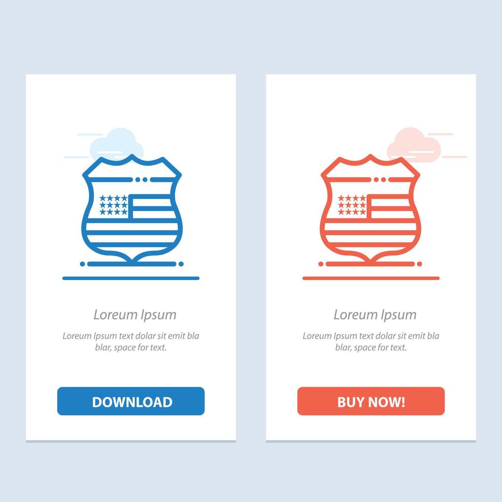 Shield Sign Usa Security  Blue and Red Download and Buy Now web Widget Card Template vector