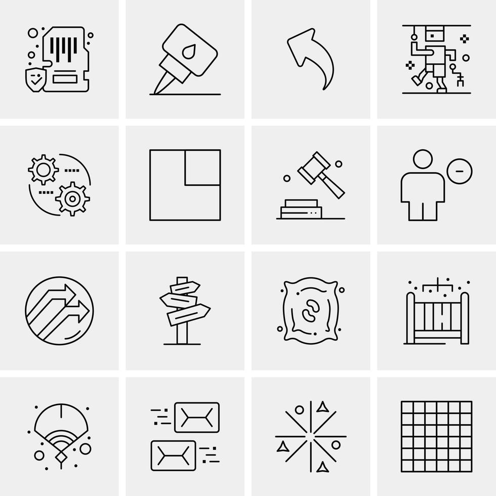 16 iconos universales de negocios vector ilustración de icono creativo para usar en proyectos relacionados con la web y dispositivos móviles