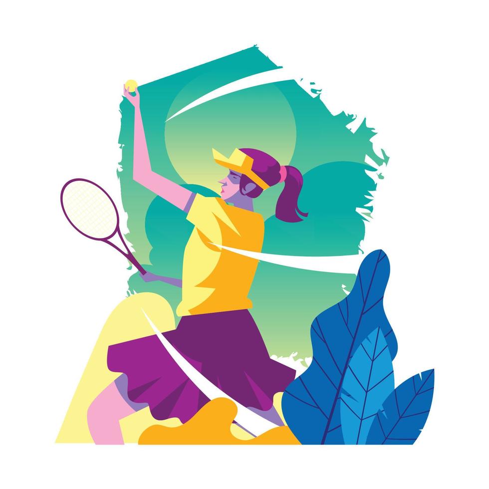 Professional Female Tennis Player vector