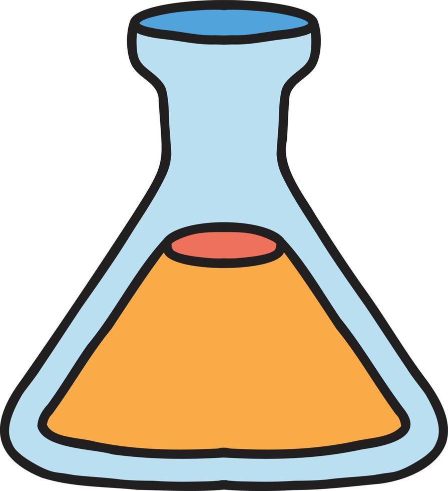 Hand Drawn triangular flask illustration vector
