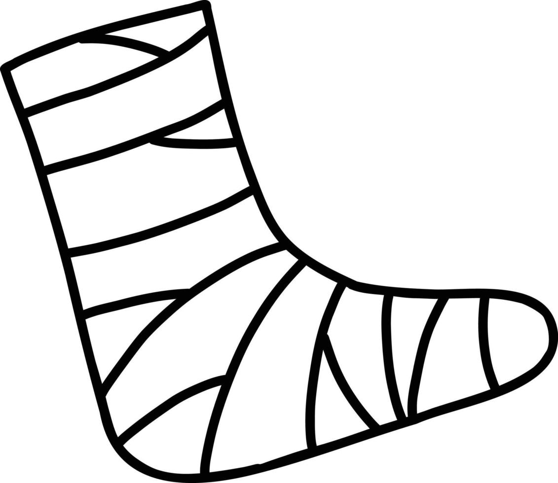 Hand Drawn Splint foot illustration vector