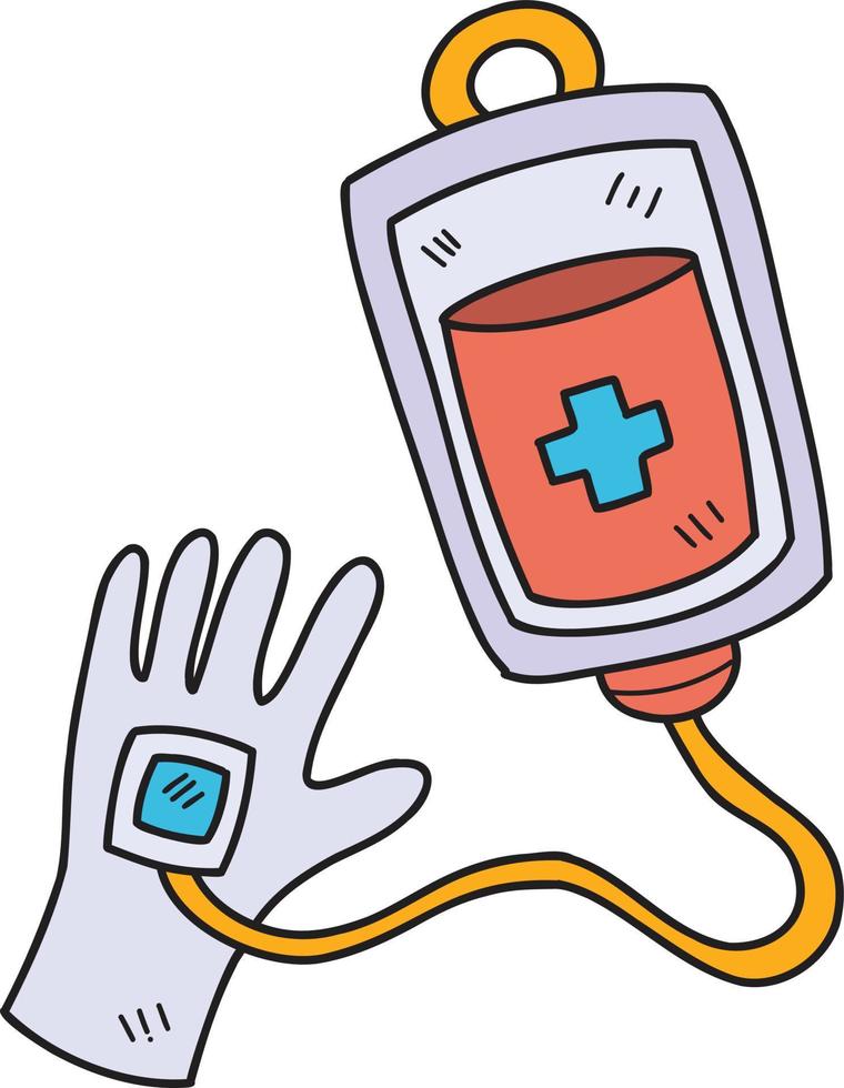 Hand Drawn Blood bag and blood donation illustration 15429758 Vector