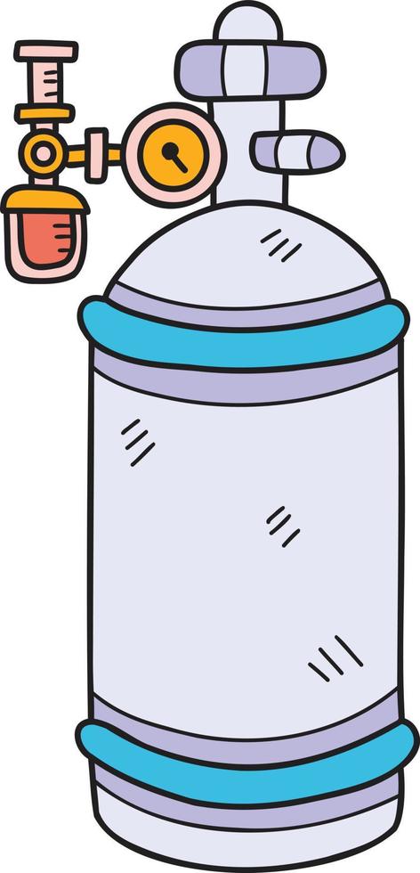 Hand Drawn oxygen Cylinder illustration vector