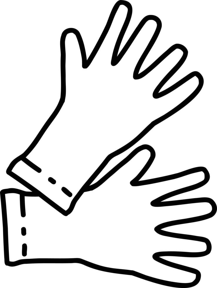 Hand Drawn medical gloves illustration vector