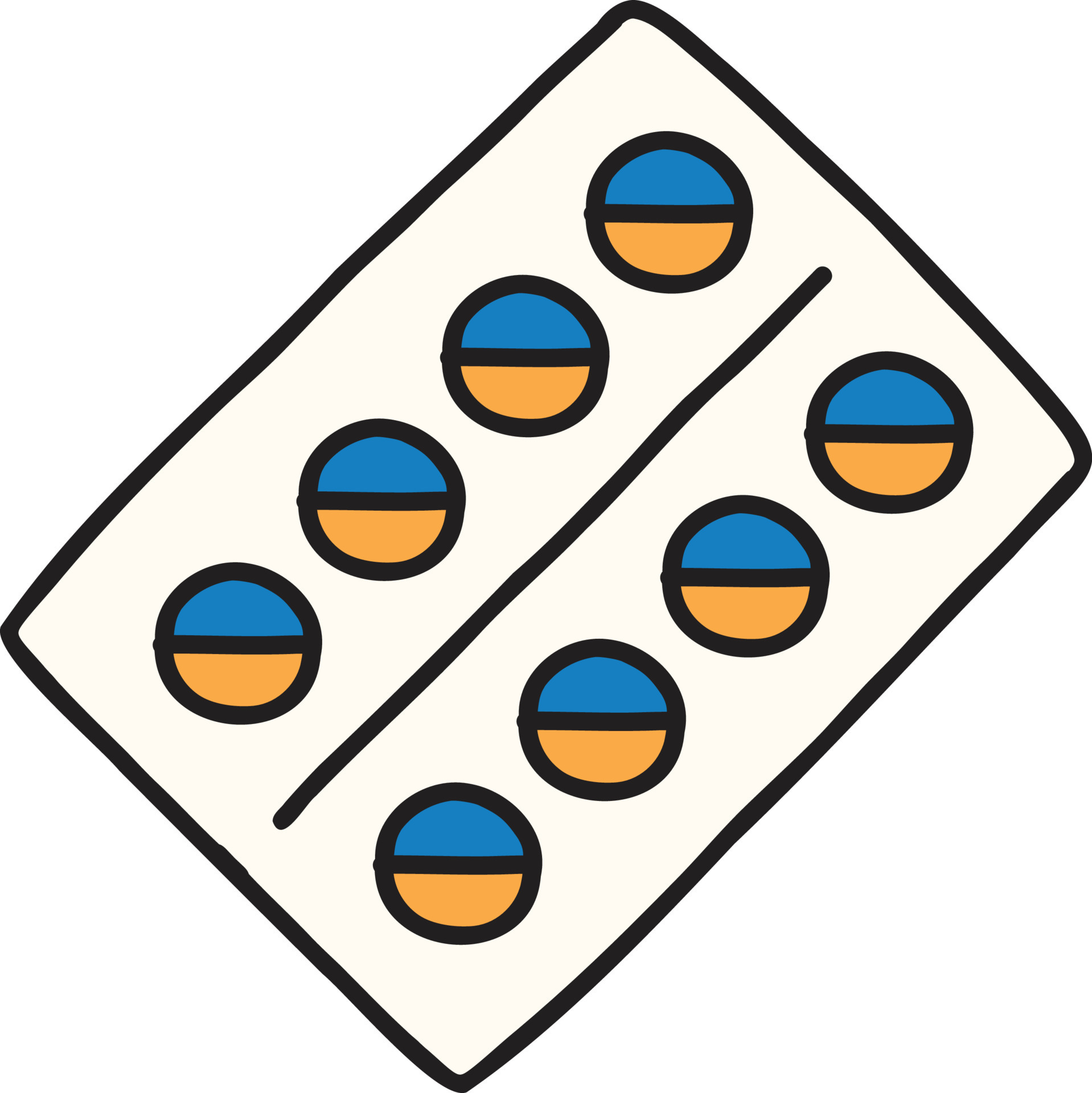 Hand Drawn Pills on the pill box illustration 15429863 Vector Art at